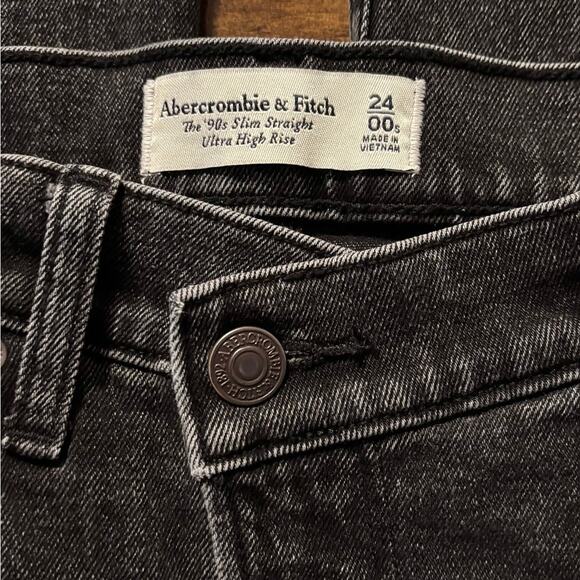 Abercrombie Women's 00 24 x 29 Jeans 90's Slim Straight Ultra High Asymmetrical - Picture 5 of 11